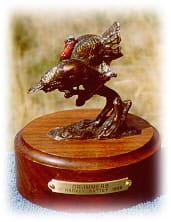 Bronze sculptures of wild turkeys