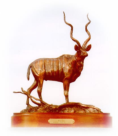 Bronze sculpture of regal Kudu buck.