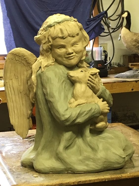 Prairie Rose 30 inches high clay by Pamela Harr Day 15 7-5-19