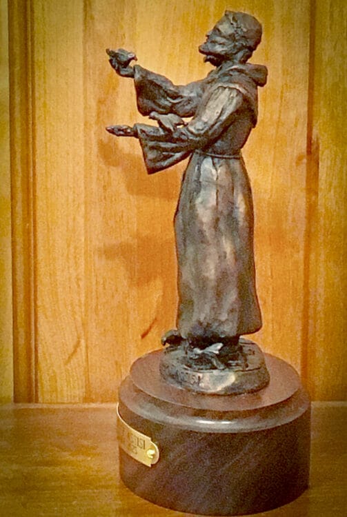 bronze scupture of St. Francis of Assisi